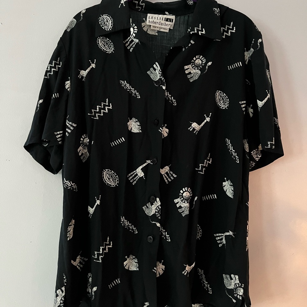 Patterned button down shirt